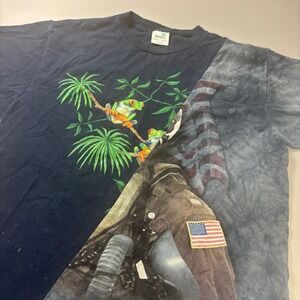 VTG‎ Natural Wonders XL T-Shirt Vintage Frog Pilot USA Flag Frankenstein Tee